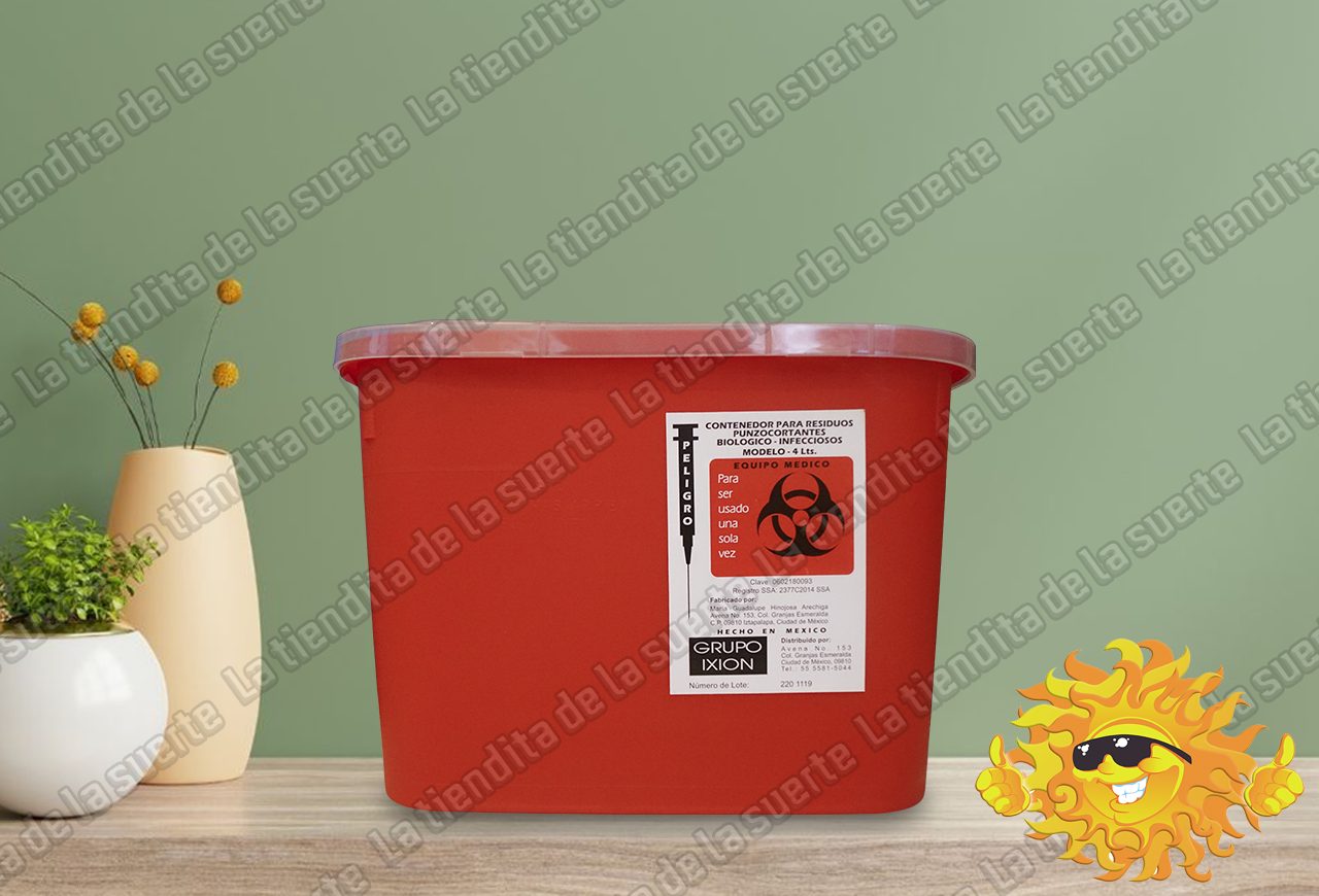 Contenedor Para Residuos Punzocortantes 4 L.