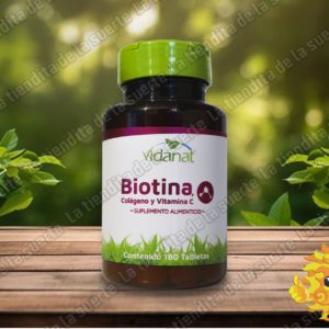 Biotina Colágeno y Vitamina C, 180 Tabs Vidanat.